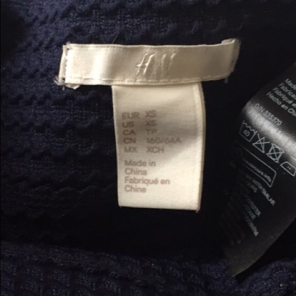 Navy blue high waisted skater skirt - Picture 4 of 5